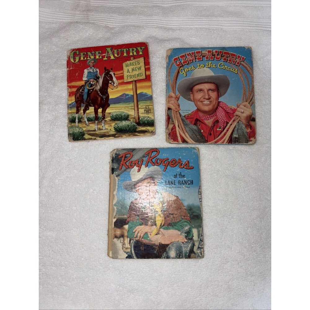 Vintage Children Books Roy Roger’s Gene Autry 1950’s Whitman Publishing USA Used